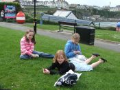 Girls relaxing after a shopping session