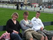 Enjoying some time relaxing after all that walking