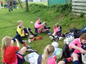 Girls getting ready for first game